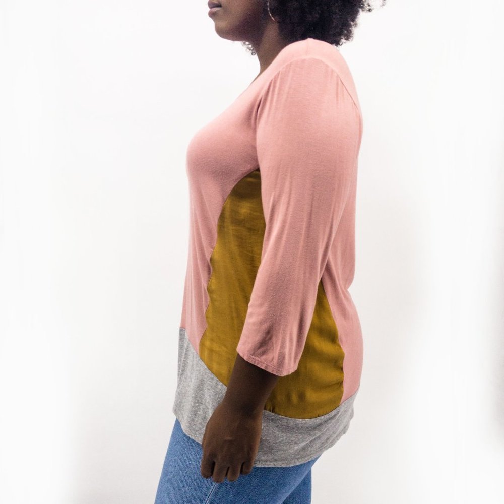 Anthropologie Dolan Left Coast Colorblock Top L - Picture 2 of 5